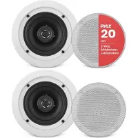Pyle PDIC81RD, AC, in-Wand/in-Decke, verkabelt, Terminal, 50 - 20000 Hz, Weiß