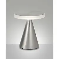 FABAS LUCE Neutrale LED-Tischleuchte, 12 W, 1260 lm, 3000 K, Metall- und Methacrylatgehäuse, satiniertes Nickel, Schutzart IP20 - Elegante Innenbeleuchtung