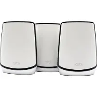 Netgear Orbi RBK853 - - WLAN-System - (Router, 2 Extender) - Netz - 1GbE, 2.5GbE - Wi-Fi 5, Wi-Fi 6 - Drei-Band