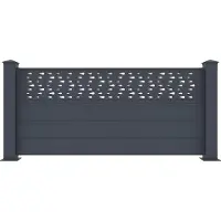 Vente-unique Stehzaun Höhe 89 cm aus gemustertem Aluminium Breite 189 cm anthrazit BAZIO