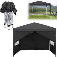 CEEDIR Pop Up Pavillon 2,5x2,5m Wasserdicht & Winterfest, Stabiler Faltpavillon mit Seitenwänden und UV-Schutz, Höhenverstellbares Partyzelt für Garten, Camping, Hochzeit & Innenhof, Anthrazit