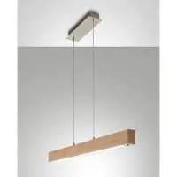FABAS LUCE Badia LED-Pendelleuchte, 43 W, 4320 lm, 3000 K, Gestell aus Metall und Eichenholz, dimmbar, modernes Design, Länge 110 cm, Schutzklasse 1