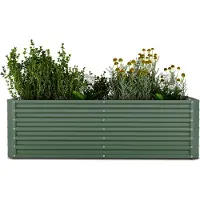 Blumfeldt High Grow Straight Hochbeet, 1200 L Metall-Hochbeet Aus Wetterfestem Galvalume-Stahl Für Blumen, Kräuter & Gemüse – Rostbeständig, Offene Bodenstruktur, Einfacher Aufbau