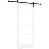 vidaXL Schiebetür ORKDAL Weiß und Schwarz 93 x 211 cm