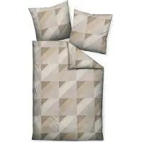 Janine Mako-Satin Bettwäsche J.D. 87065 taupe 135x200 cm + 80x80 cm