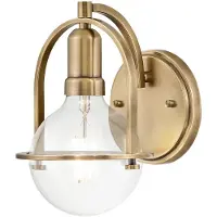 Quintiesse Elstead Somerset Wandleuchte E27 Klar Heritage Messing