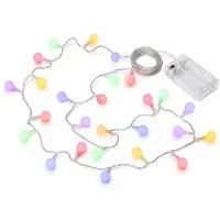 Feilicious LED Lichterkette bunt 3m – 20 Kugeln, batteriebetrieben, Deko innen außen, E0224