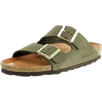 Rohde Damen Pantolette Leder zwei Riemen Schnalle Alba 5650, Größe:39 EU, Farbe:Grün