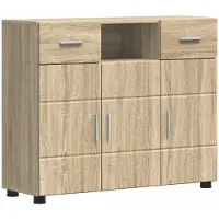 vidaXL “2026 Modern“ Braun Holzschrank Sonoma-Eiche 88,5 x 30,5 x 73 cm Holzwerkstoff - Designermöbel 82184 - Wohnwände