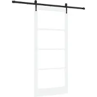 vidaXL Schiebetür Weiß und Schwarz 93 x 211 cm