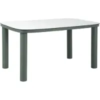 Oviala Business Gartentisch mit Aluminiumgestell für 6 Personen 150 x 90 cm Grün