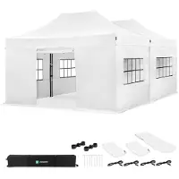 Vonroc Partyzelt – 6 × 4,5 m – Premium Easy-Up Partyzelt | Set inkl. 2× Zelt, Seitenwände und Verbindungskit – Weiß