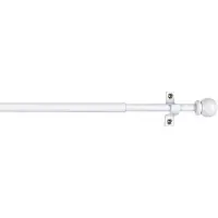 Big Buy Cooking CINTACOR | Dekorative Gardinenstange, ausziehbare Gardinenstangenhalterung aus Metall mit Schrauben und Halterungen, verstellbare Stange | Durchmesser 10mm | Farbe: Sphere White, 70-120cm