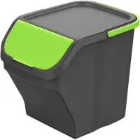Mondex Eimer Stack N Sort Grau 25l Mit Deckel Grün