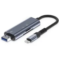 Tech-Protect UltraBoost SD / micro SD card reader with Lightning / USB-A connector - gray