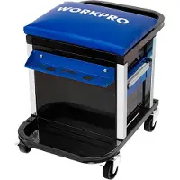 Workpro Hocker mit Schubladen und Rollen (Werkzeug nicht enthalten) 46 x 36 x 52 cm