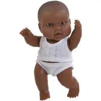 Paola Reina Babypuppe dunkler Junge Vinyl 22cm Unterwäsche