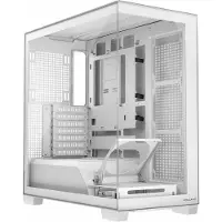 Modecom VOLCANO STELLAR Weiß MIDI PC-Gehäuse, Midi Tower ohne Lüfter, Panorama Glas Design, Stahlgehäuse, ATX Mainboard kompatibel