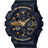 Casio G-Shock GMA-S140M-1AER schwarze Taucher Uhr Chronograph gold 20ATM