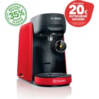 Bosch TAS163E, Pad-Kaffeemaschine, 0,7 l, Kaffeekapsel, 1400 W, Schwarz, Rot