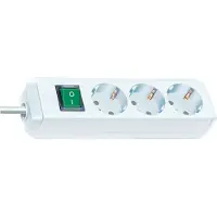 Brennenstuhl Eco-Line Steckdosenleiste mit Schalter 3-fach weiß 1,5m H05VV-F 3G1,5, 1152320015