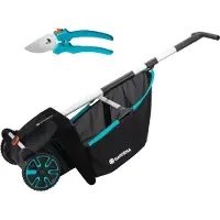 Gardena Blatt- und Rasensammler mit ausziehbarem Fangsack, rotierendem Bürstensystem und ergonomischem Griff