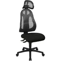 Topstar Bürostuhl Free Art mit Kopfstütze, FR100 G202X Stoff anthrazit, Gestell schwarz