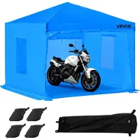 Vevor tragbares Lackierkabinenzelt (293x293x181 cm) Sprühfarbenzelt für Sprühmalerei, wasserfeste & faltbare Farbkabine mit 2 Netz-Seitenfenstern für Autoteile Möbel Motorräder Sprühschutz blau