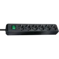 Brennenstuhl Eco-Line Steckdosenleiste mit Schalter 6-fach schwarz 1,5m H05VV-F 3G1,5, 1159500015
