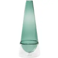Zafferano Conosfera 58 Vase aus mundgeblasenem Borosilikatglas, Incalmo-Technik, Farbe Seegrün, einzigartiges Design-Wohnaccessoire