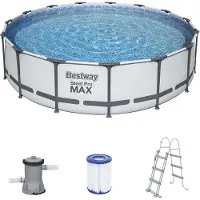 Bestway Steel Pro Max Pool Swimmingpool Filterpumpe Leiter Cover Rund 457x107cm