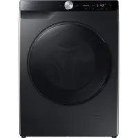 Samsung 9+5 kg WD6100D SLIM Waschtrockner, mit AI Wash und AI Ecobubble /A (-10%), Frontlader, Freistehend, Schwarz, Links, Schwarz, Drehregler, Berührung
