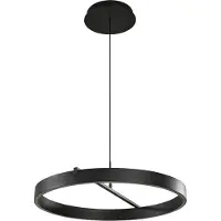 LUCANDE Rovan LED-Hängeleuchte Ø 60 cm CCT schwarz - , Rovan, dimmbar, Schwarz, für Wohnzimmer, Metall, Modern