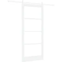 vidaXL Schiebetür ORKDAL Weiß 93 x 211 cm Massivholz Kiefer und Glas