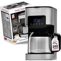 ProfiCook Kaffeemaschine mit Thermoskanne | mit Zeitschaltuhr für frischen Kaffee | doppelwandige Thermoskanne mit Aromaverschluss | PC-KA 1191