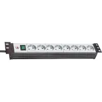Brennenstuhl -Line 19" Steckdosenleiste für Schaltschränke 8-fach schwarz/lichtgrau 3m H05VV-F 3G1,5 19"-Format, 1156057018