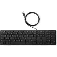 HP 320K-Tastatur für Desktop-PC, kabelgebunden, Volle Größe (100%), Kabelgebunden, USB, Membran Key Switch, Schwarz