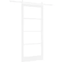 vidaXL Schiebetür ORKDAL Weiß 93 x 211 cm Massivholz Kiefer und Glas