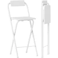 HOMCOM Barhocker 2er Set, Klappbar Barstuhl mit Stahlgestell, Lehne, Fußstütze