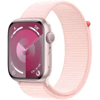 Apple Watch Series 9 GPS - 45 mm - Rosafarbenes Aluminiumgehäuse - Hellrosa Sport-Loop-Armband