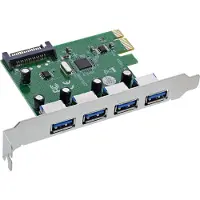 InLine 76666M, PCIe, USB 3.2 Gen 1 (3.1 Gen 1), Männlich, PCIe 2.0, SATA 15-Pin, Grün, Silber