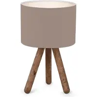 Lux.pro Tischlampe ’Preston’ Holz 1 x E27 Sandfarben