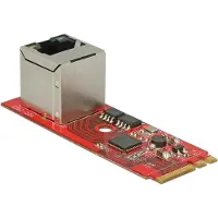 DeLOCK 62949, Eingebaut, Kabelgebunden, M.2, Ethernet, 1000 Mbit/s, Rot