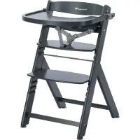 Bebeconfort Timba 2 Mitwachsender Hochstuhl, 6+ Monate, Bis 110 kg, Ergonomischer Baby & Kinderhochstuhl Holz, Sitz + Fußstütze verstellbar, Warm Grey