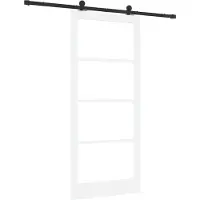 vidaXL Schiebetür ORKDAL Weiß und Schwarz 93 x 211 cm