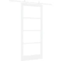 vidaXL Schiebetür ORKDAL Weiß 93 x 211 cm Massivholz Kiefer und Glas