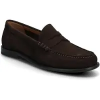 BOSS Mokassins aus Veloursleder mit Pennyloafer-Detail und geprägtem Logo Grösse 46