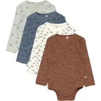 Pippi Baby Bodys l/ä - 4er-Pack - Blue Mirage - - 74 - Body L/Ä
