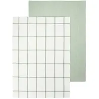 Blomus Geschirrtuch Taulo Quadratisch White / Desert Sage 50 x 70 cm (2er Set)