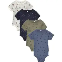 Pippi Kurzärmliger Body 4er-Pack, Deep Lichen Green, 74, Babykleidung